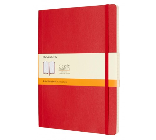 Блокнот Moleskine CLASSIC SOFT QP621F2 XLarge 190х250мм 192стр. линейка мягкая обложка красный
