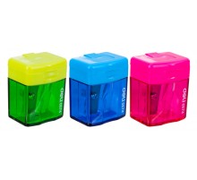 Точилка для карандашей ручная Deli E0574 Cubic 1 отверстие пластик ассорти дисплей
