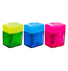 Точилка для карандашей ручная Deli E0574 Cubic 1 отверстие пластик ассорти дисплей
