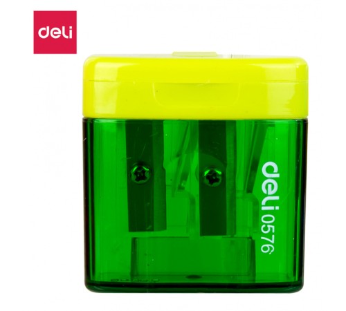 Точилка для карандашей ручная Deli E0574 Cubic 1 отверстие пластик ассорти дисплей