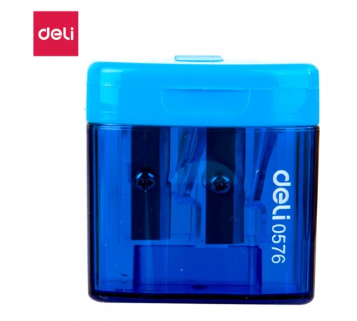 Точилка для карандашей ручная Deli E0574 Cubic 1 отверстие пластик ассорти дисплей