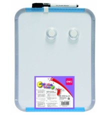 Доска магнитно-маркерная Deli E39154 лак белый 21x28см пластик рама сталь 2 магнита/маркер