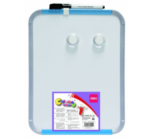 Доска магнитно-маркерная Deli E39154 лак белый 21x28см пластик рама сталь 2 магнита/маркер