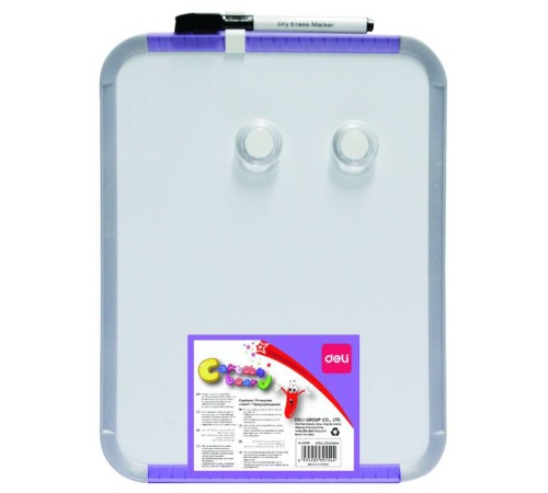 Доска магнитно-маркерная Deli E39154 лак белый 21x28см пластик рама сталь 2 магнита/маркер