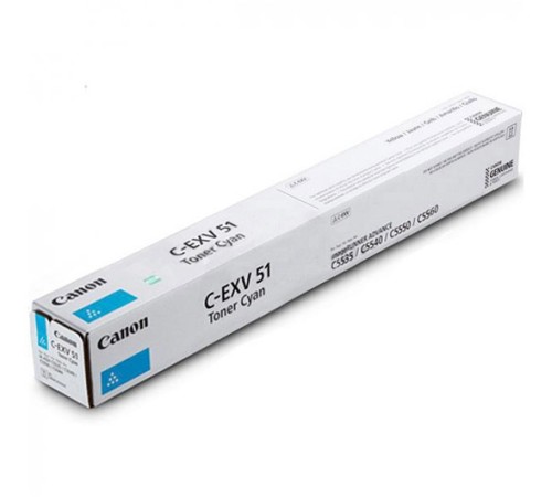 Тонер Canon C-EXV51C 0482С002 голубой туба для копира iR-ADV C5535/5535i/5540i/5550i/5560ii MFP