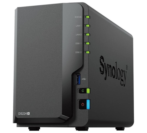 Системы хранения данных Synology  DC 2,0GhzCPU/2GB(upto6)/RAID0,1/up to 2HDDs SATA(3,5' 2,5')/2xUSB3.2/2GigEth/iSCSI/2xIPcam(up to 25)/1xPS /1YW (repl DS220+) (DS224+)