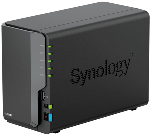 Системы хранения данных Synology  DC 2,0GhzCPU/2GB(upto6)/RAID0,1/up to 2HDDs SATA(3,5' 2,5')/2xUSB3.2/2GigEth/iSCSI/2xIPcam(up to 25)/1xPS /1YW (repl DS220+) (DS224+)