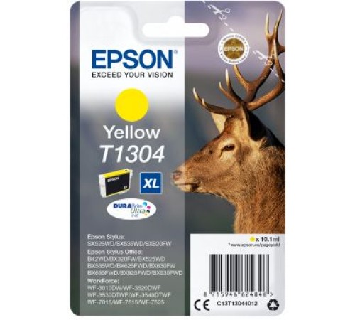 Картридж струйный Epson T1304 C13T13044012 желтый (1005стр.) (10.1мл) для Epson B42WD