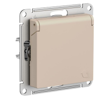 Розетка AtlasDesign 16А IP20 с заземл. защ. шторки с крышкой механизм песочн. SE ATN001246