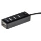 Разветвитель USB 2.0 Buro BU-HUB4-0.5L-U2.0 4порт. черный