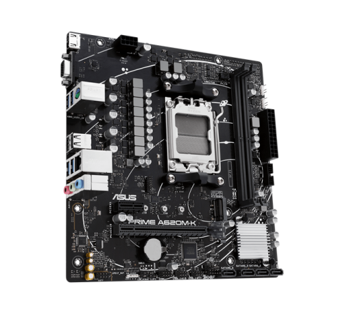 Материнская плата ASUS PRIME A620M-K, Socket AM5, A620, 2*DDR5,  VGA+HDMI, 4xSATA 6, M2, USB 3.2, USB 2.0, mATX; 90MB1F40-M0EAY0 (PRIME A620M-K)