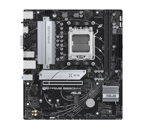 Материнская плата ASUS PRIME B650M-K, Socket AM5, B650, 2*DDR5, HDMI+VGA, 4xSATA 6+ RAID, 2xM2,  USB 3.2, USB 2.0, mATX; 90MB1F60-M0EAY0 (PRIME B650M-K)