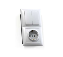 Блок СП БКВР-412 Селена (2-кл. выкл. + розетка с заземл.) бел. Кунцево 8208