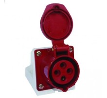 EKF ps-124-32-380 Розетка стационарная наружная 124 3Р+РЕ 32А 380В IP44 EKF PROxima