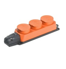 Iek PKR61-016-2-K09 РБ33-1-0м Розетка трехместная с защитными крышками ОМЕГА IP44 оранжевая