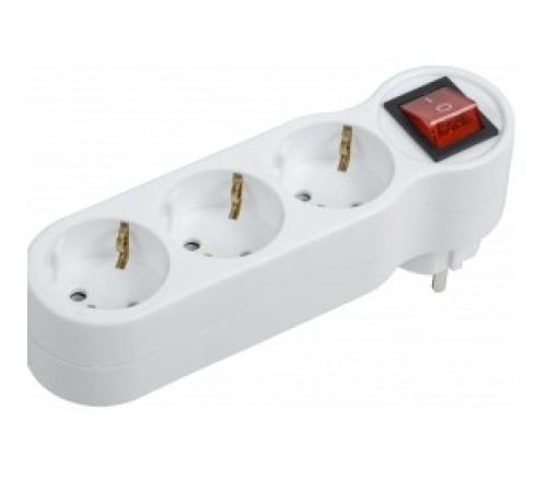 Iek WTP10-16-03-ZK-K01 Тройник Т-01/03В 3 места 2P+PE 16А с выкл. белый Iek WTP10-16-03-ZK-K01 Тройник Т-01/03В 3 места 2P+PE 16А с выкл. белый