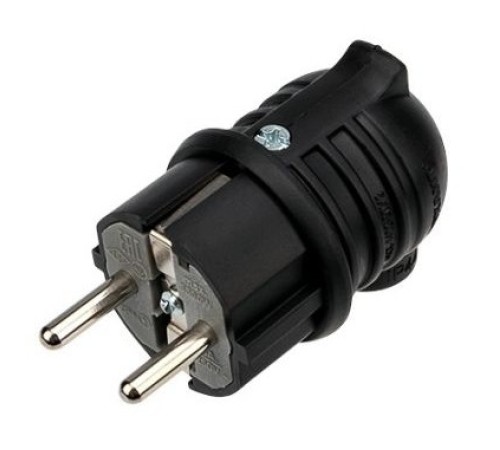 REXANT 111-003 Вилка угловая влагозащищенная, с/з, 16 А, IP44 каучук REXANT