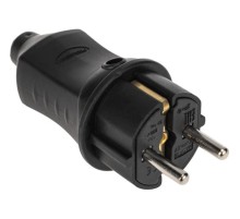 Proconnect 111-001-4 Вилка прямая влагозащищенная 2P+PE 230V, 16 А, IP44 каучук