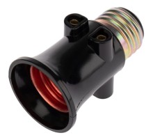 REXANT 11-8855 Патрон-розетка карболитовый Е27 черный, с этикеткой,