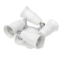 REXANT 11-8864 Разветвитель цокольный Е27-4хЕ27 (поворотный цоколь) белый