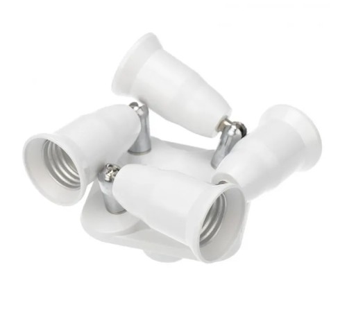 REXANT 11-8864 Разветвитель цокольный Е27-4хЕ27 (поворотный цоколь) белый
