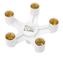REXANT 11-8865 Разветвитель цокольный Е27-5хЕ27 белый