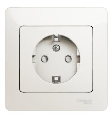 Systeme electric GSL000644 GLOSSA РОЗЕТКА с заземлением со шторками, в сборе, ПЕРЛАМУТР