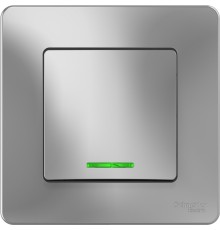 Systeme electric BLNVS010113 BLANCA С/У 1-клавишный ВЫКЛЮЧАТЕЛЬ ( c х .1) с подсв., 10А, 250B, АЛЮМИНИЙ