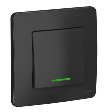 Systeme electric BLNVS010116 BLANCA С/У 1-клавишный ВЫКЛЮЧАТЕЛЬ ( c х .1) с подсв., 10А, 250B, АНТРАЦИТ