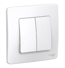 Systeme electric BLNVS106601 BLANCA С/У 2-клавишный ПЕРЕКЛЮЧАТЕЛЬ ( c х .6+6), 10А, 250B, БЕЛЫЙ