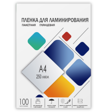 Пленка 216х303 (250 мик) 100 шт. Гелеос Пленка для ламинирования A4, 216х303 (250 мкм) глянцевая 100шт, ГЕЛЕОС [LPA4-250]