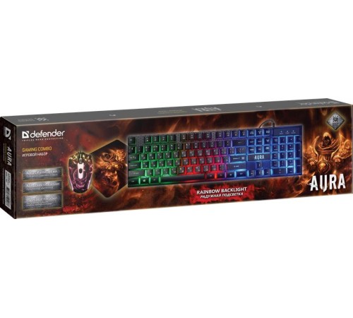 Defender Игровой набор Aura MKP-117 RU,Light [52117] {мышь+клавиатура+ковер}