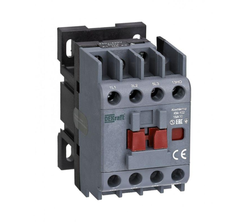 Контактор КМ-102 3п 18А кат. 230В AC 1НО AC-3 AC-4 DEKraft 22003DEK Контактор КМ-102 3п 18А кат. 230В AC 1НО AC-3 AC-4 DEKraft 22003DEK