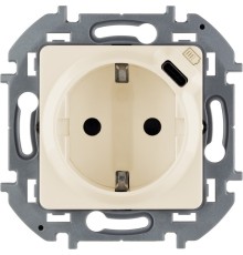 Legrand 673771 Розетка 2К+З немецкий стандарт 16А 250В со встроенным зарядным устройством USB C 1.5А 5В - INSPIRIA - слоновая кость