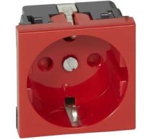 Legrand 077214 Розетка 2К+3 правая, с винтовыми зажимами, с мех. блокировкой - Программа Mosaic - немецкий стандарт - 2 модуля - красная