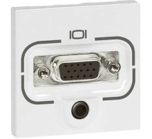 Legrand 078774 Розетка HD15 + разъём 3,5 мм - Программа Mosaic - 2 модуля - белый