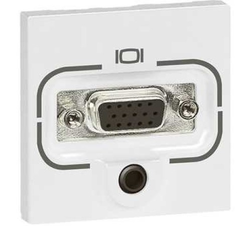 Legrand 078774 Розетка HD15 + разъём 3,5 мм - Программа Mosaic - 2 модуля - белый Legrand 078774 Розетка HD15 + разъём 3,5 мм - Программа Mosaic - 2 модуля - белый