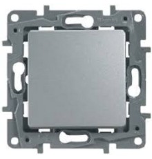 Legrand 672414 Выключатель без фиксации (кнопка) с Н.О./Н.З. контактом - Etika Plus - 6 A - 250 В~ - алюминий