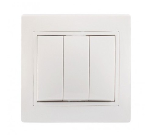 Iek EVK30-K01-10-DM ВС10-3-0-КБ Выключатель 3кл 10А КВАРТА (белый) Iek EVK30-K01-10-DM ВС10-3-0-КБ Выключатель 3кл 10А КВАРТА (белый)