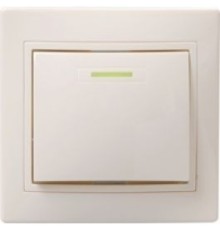 Iek EVK11-K33-10-DM ВС10-1-1-ККм Выключатель 1кл с инд. 10А КВАРТА (кремовый)