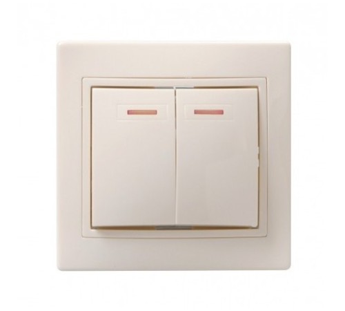 Iek EVK21-K33-10-DM ВС10-2-1-ККм Выключатель 2кл с инд. 10А КВАРТА (кремовый) Iek EVK21-K33-10-DM ВС10-2-1-ККм Выключатель 2кл с инд. 10А КВАРТА (кремовый)