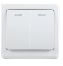 Iek EVV21-K01-10-DM ВС10-2-1-ВБ Выключатель 2кл 10А с инд. ВЕГА (белый) IEK