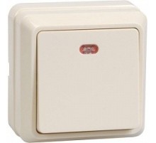 Iek EVO11-K33-10-DC ВС20-1-1-ОКм Выключатель 1кл с инд. 10А откр.уст. ОКТАВА (кремовый)