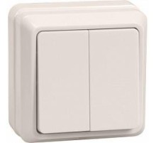 Iek EVO20-K33-10-DC ВС20-2-0-ОКм Выключатель 2кл 10А откр.уст. ОКТАВА (кремовый)