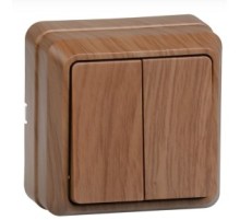 Iek EVO20-K04-10-DC ВС20-2-0-ОД Выключатель 2кл 10А откр.уст. ОКТАВА (дуб)