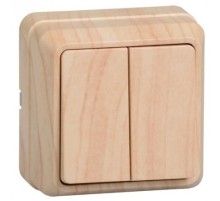 Iek EVO20-K03-10-DC ВС20-2-0-ОС Выключатель 2кл 10А откр.уст. ОКТАВА (сосна)