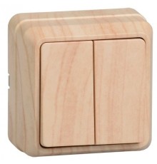 Iek EVO20-K03-10-DC ВС20-2-0-ОС Выключатель 2кл 10А откр.уст. ОКТАВА (сосна)
