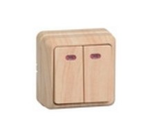 Iek EVO21-K03-10-DC ВС20-2-1-ОС Выключатель 2кл с инд. 10А ОКТАВА (сосна)