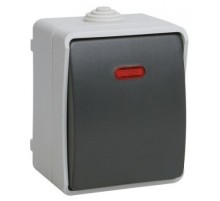 Iek EVS11-K03-10-54-DC ВС20-1-1-ФСр Выключатель одноклавишный со свет. индикатором для открытой установки ФОРС IP54 IEK