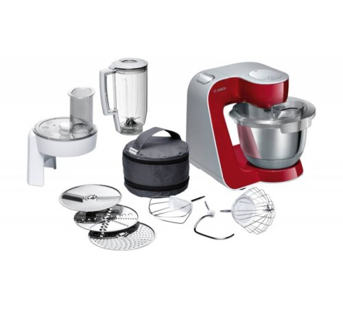 Кухонная машина Bosch MUM58720 планетар.вращ. 1000Вт красный/серебристый